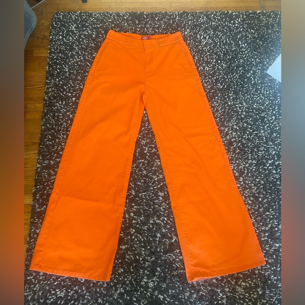 Orange dickies flared af, huge mf cuff. Unisex